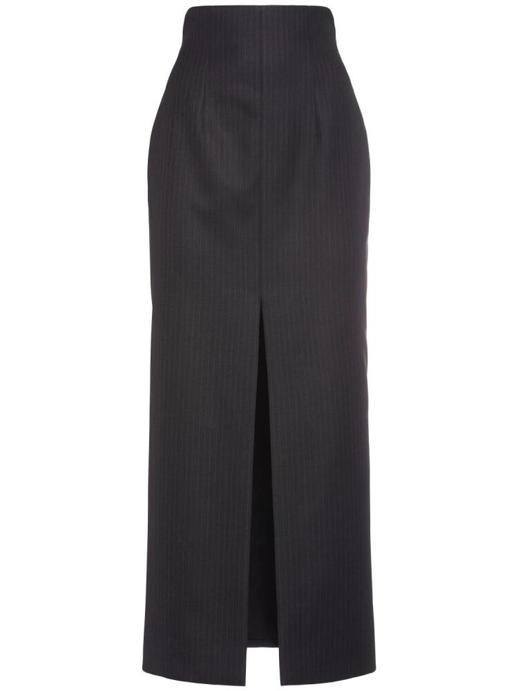 ALEXANDER MCQUEEN Pinstripe Wool Midi Skirt Cover