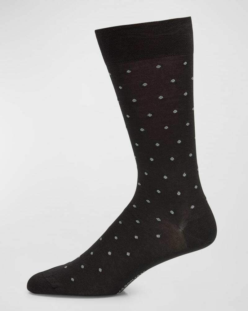 Marcoliani Men's Pima Cotton Polka Dot Crew Socks Cover