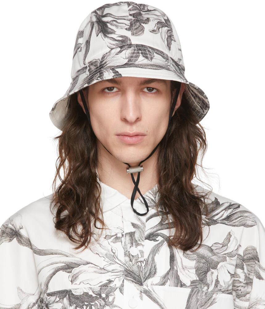 Erdem Black & White Cotton Bucket Hat Cover