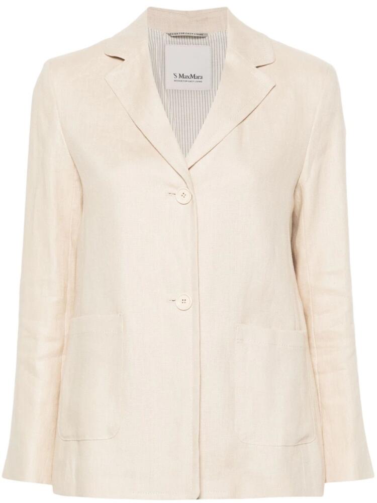 'S Max Mara Socrates linen blazer - Neutrals Cover