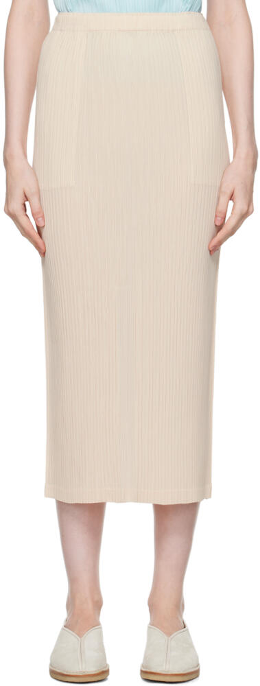 ISSEY MIYAKE Off-White Hatching Midi Skirt Cover