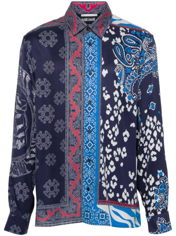 Just Cavalli mix-print long-sleeve shirt - Blue Cover