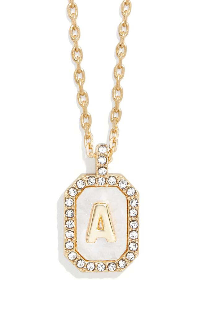 BaubleBar Initial Pendant Necklace in White A Cover