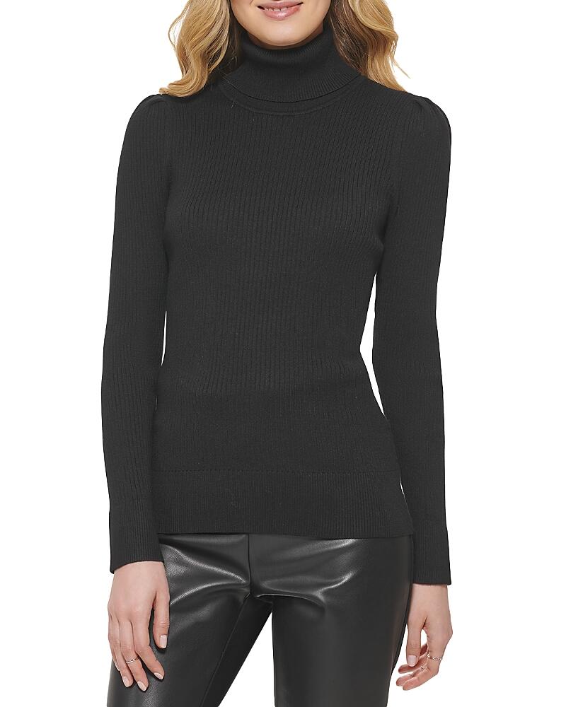 Dkny Solid Ribbed Turtleneck Sweater Cover