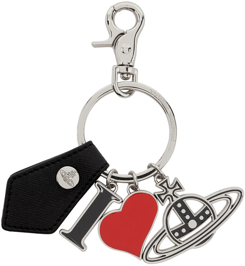 Vivienne Westwood Black & Silver I Love Orb Keychain Cover