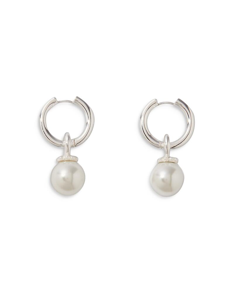 Maje Imitation Pearl Huggie Hoop Earrings Cover