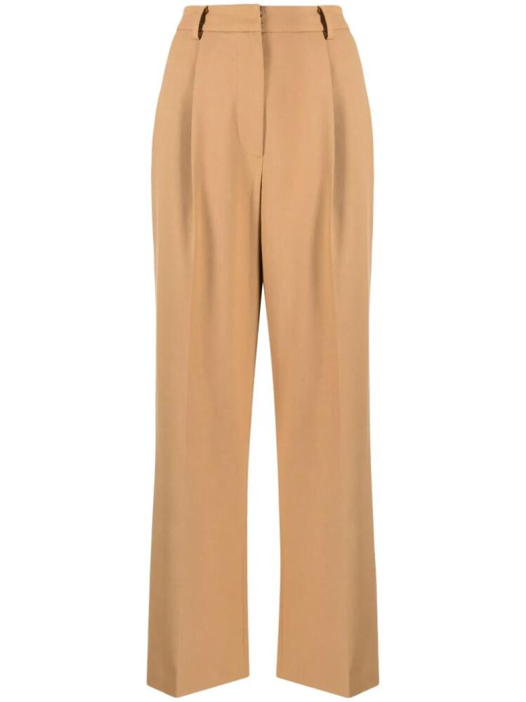 STUDIO TOMBOY pleat-detailing cropped trousers - Brown Cover