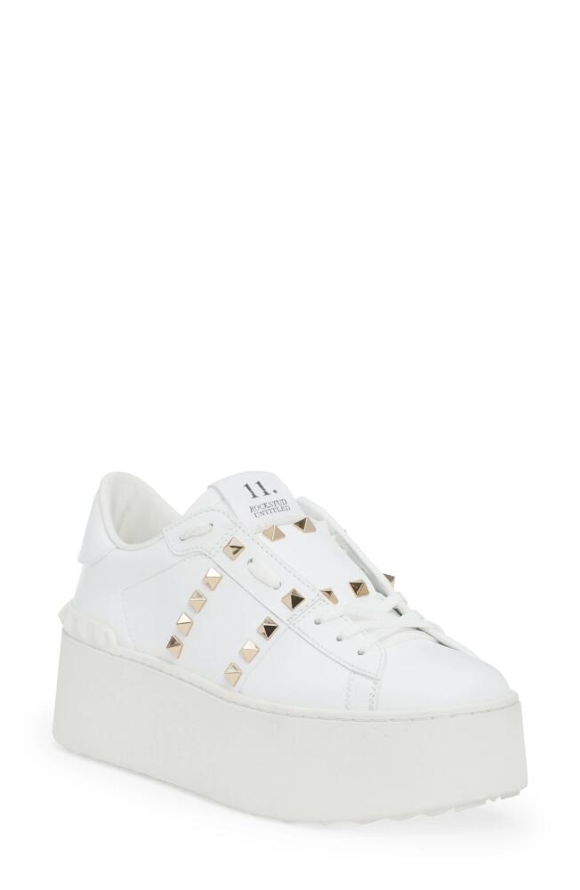 Valentino Garavani Open Untitled Rockstud Platform Sneaker in 0Bo Bianco Cover