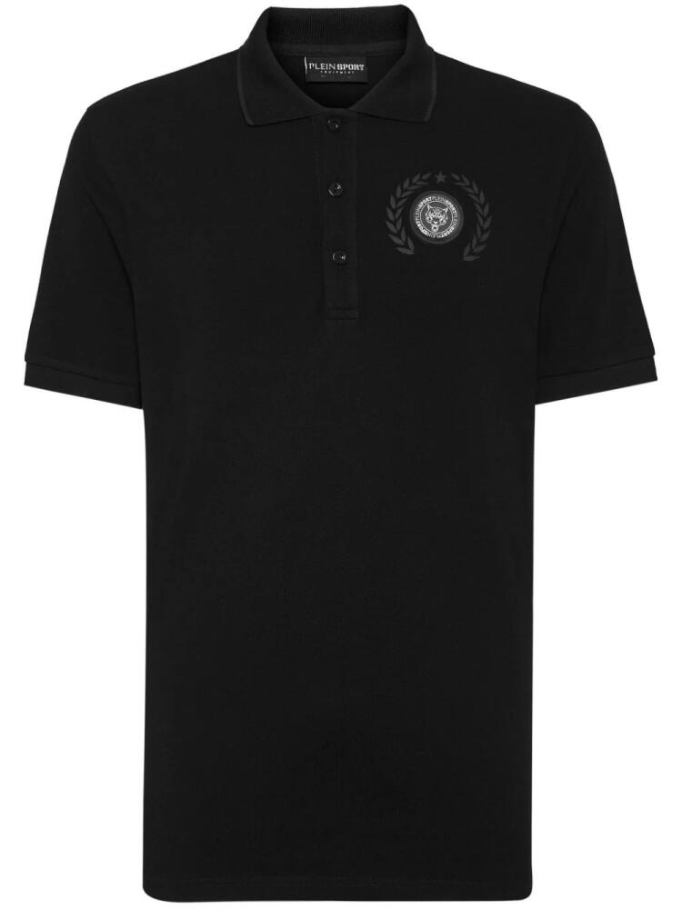 Plein Sport Carbon Tiger-print cotton polo shirt - Black Cover