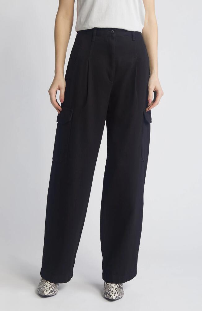 rag & bone Cassidy Featherweight Wide Leg Cargo Pants in Black Cover