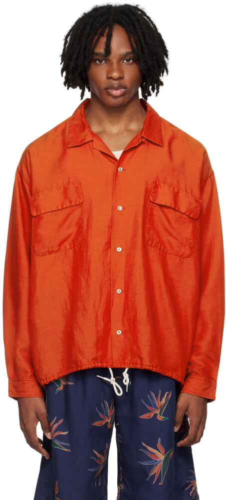 nanamica Orange Open Collar Shirt Cover