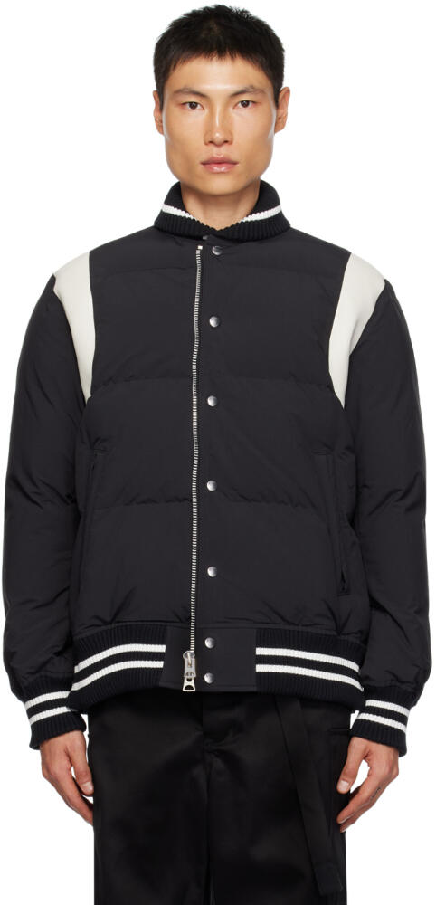 sacai Black Padded Bomber Jacket Cover