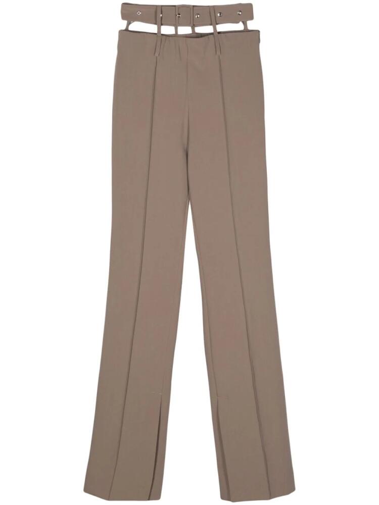 Rokh belt-detail straight trousers - Brown Cover