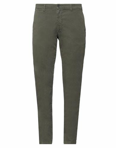 Avignon Man Pants Military green Cotton, Elastane Cover