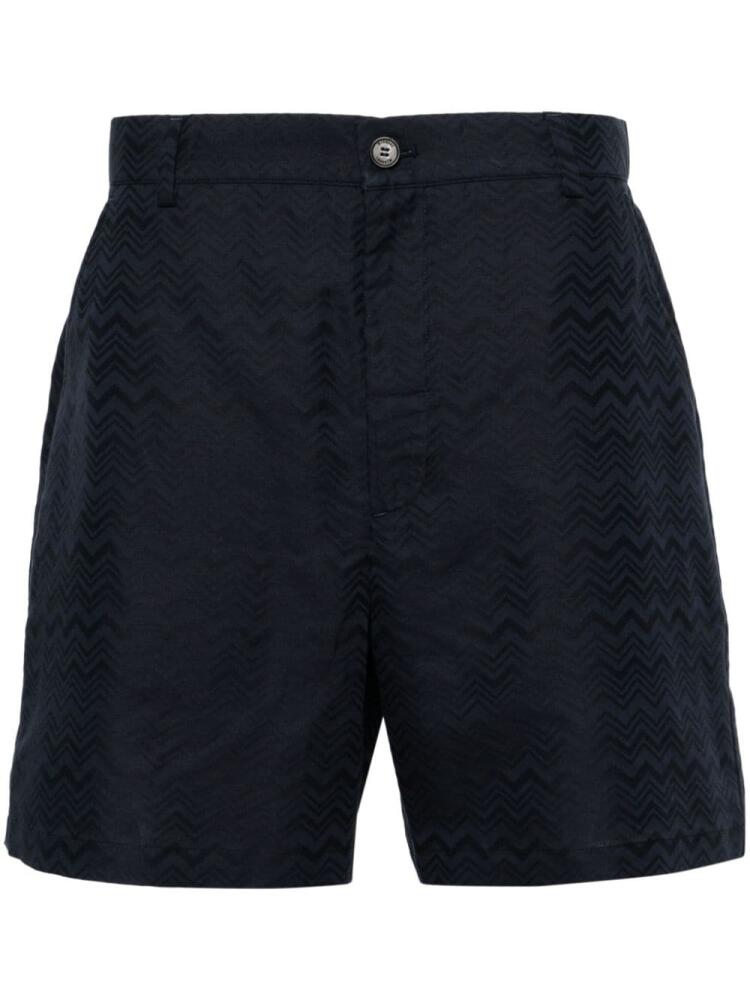 Missoni chevron-jacquard chino shorts - Blue Cover