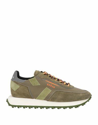 Ghōud Venice Man Sneakers Military green Soft Leather, Textile fibers Cover