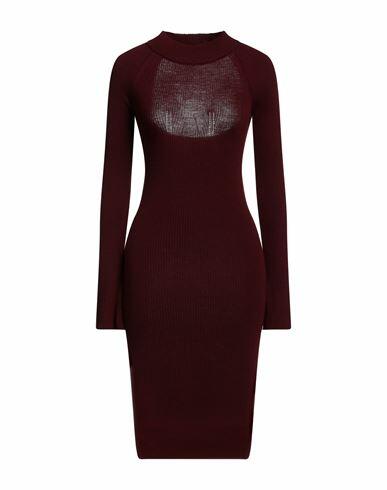 Blumarine Woman Midi dress Burgundy Virgin Wool Cover