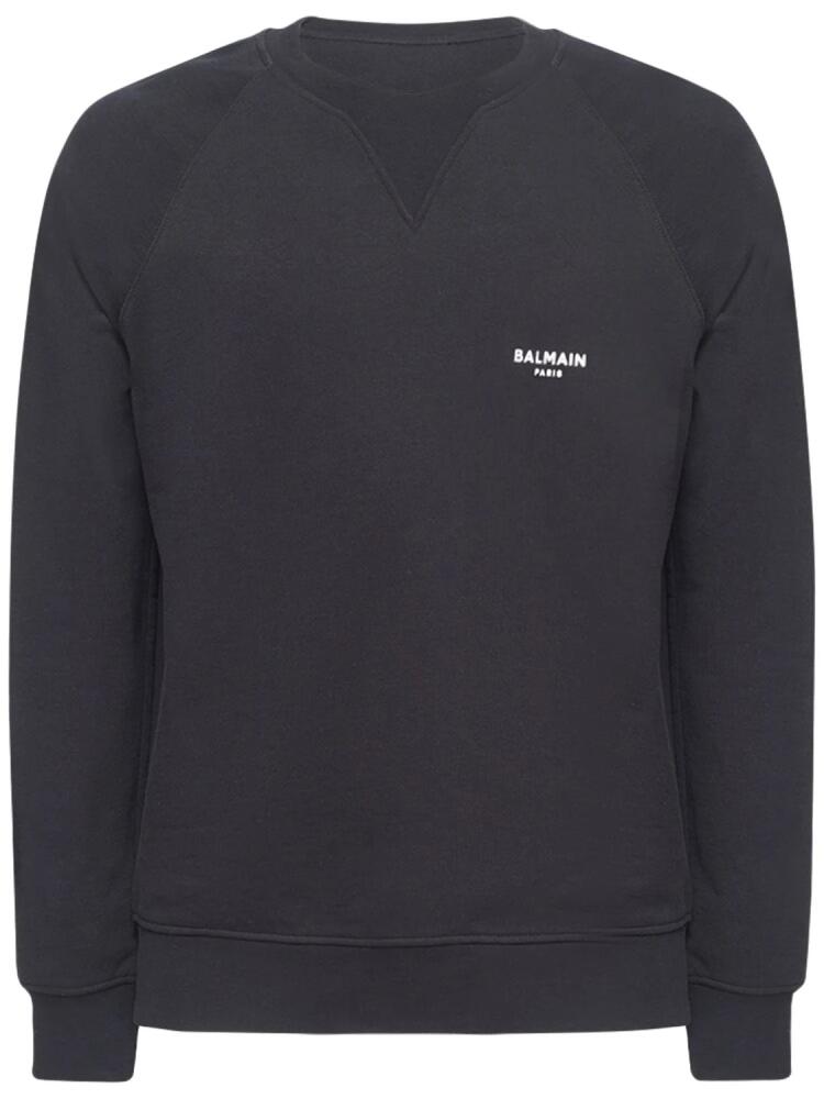 BALMAIN Logo Detail Flocked Sweatshirt Cover