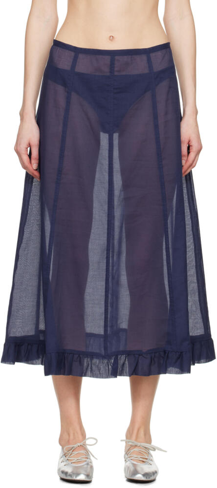 Paloma Wool Navy Andolini Maxi Skirt Cover