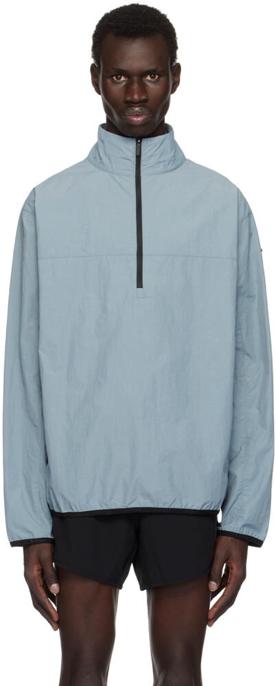 District Vision Blue Recycled Half-Zip Shell Jacket Cover