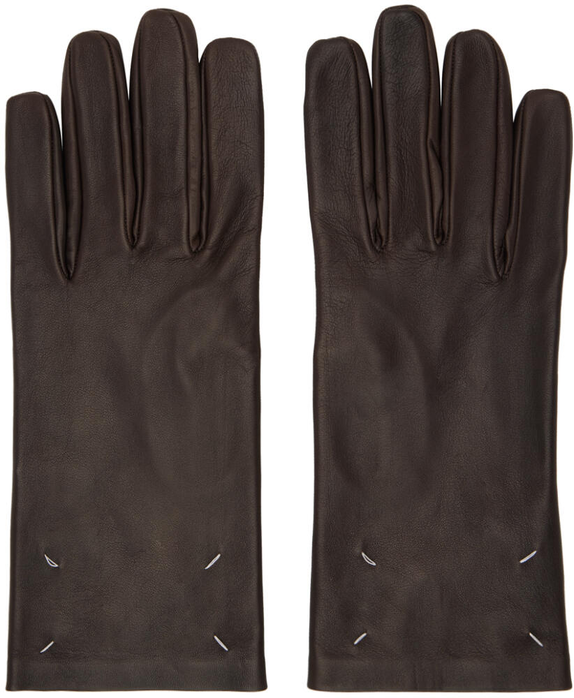 Maison Margiela Brown Four Stitches Gloves Cover