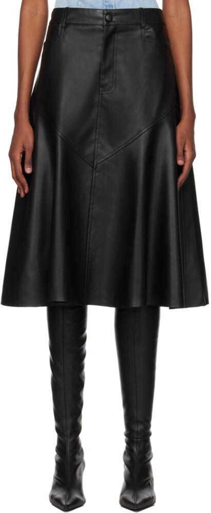 Proenza Schouler Black Proenza Schouler White Label Jesse Faux-Leather Midi Skirt Cover