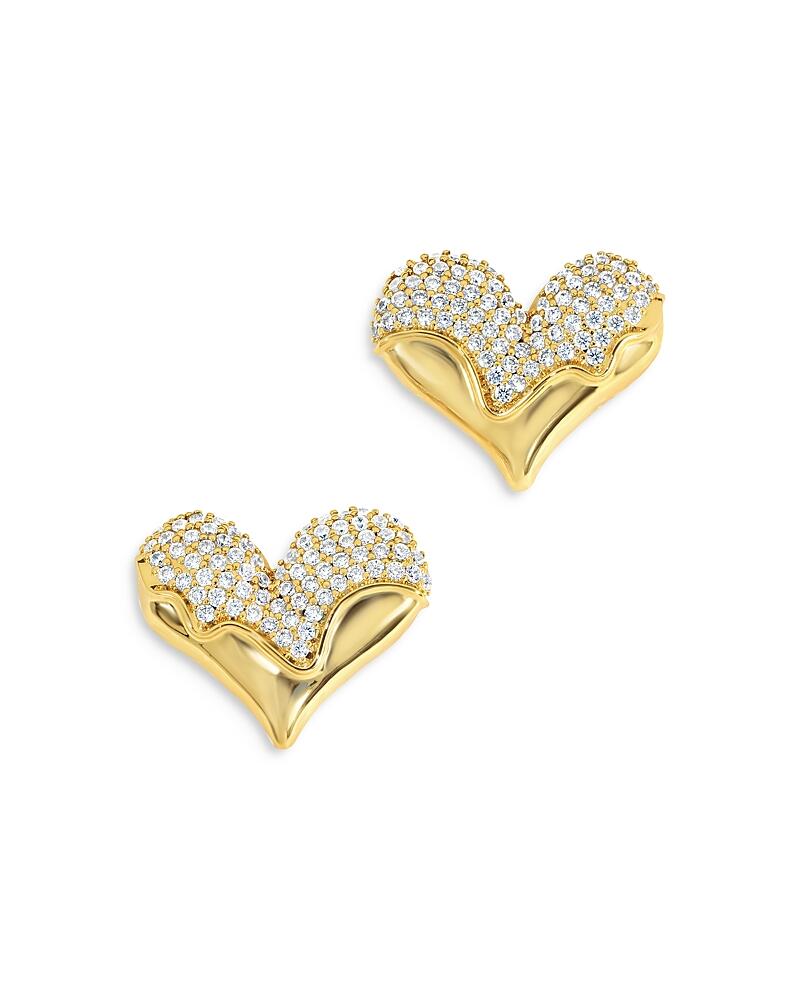 Jackie Mack Designs Cubic Zirconia Pave Heart Statement Earrings Cover