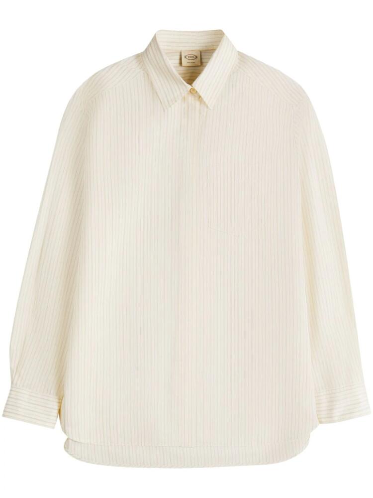 Tod's striped poplin shirt - White Cover