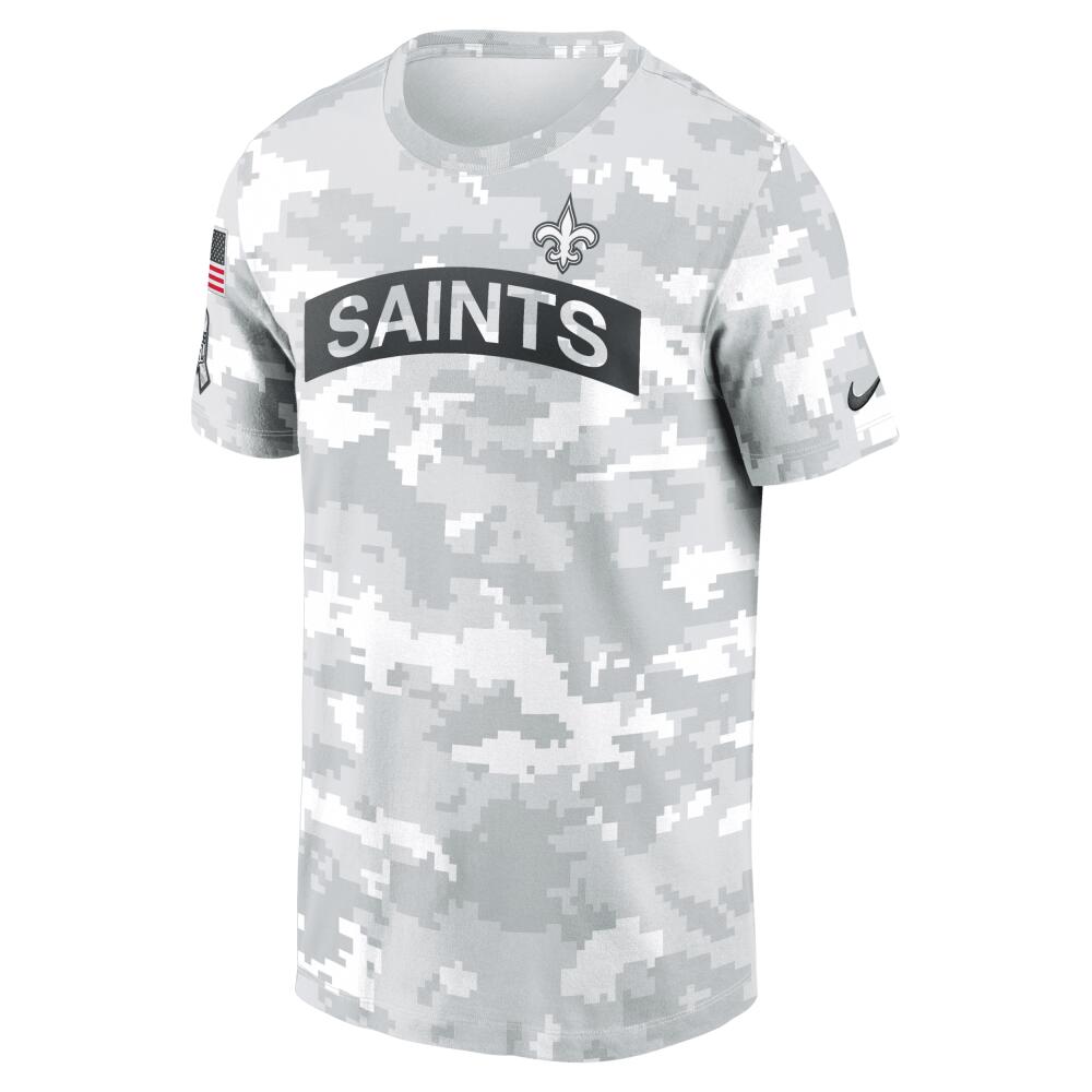 New Orleans Saints Salute to Service Edge Arch Nike Men's Dri-FIT NFL T-Shirt in White Cover