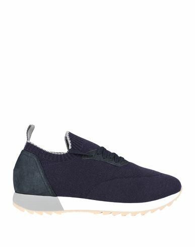 Andrea Ventura Firenze Man Sneakers Navy blue Leather, Textile fibers Cover