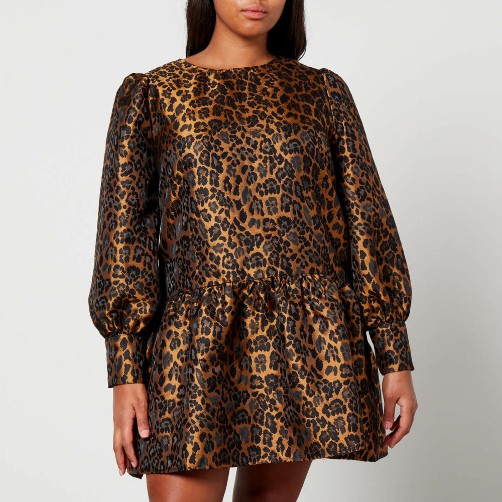 Never Fully Dressed Leopard-Jacquard Mini Dress Cover