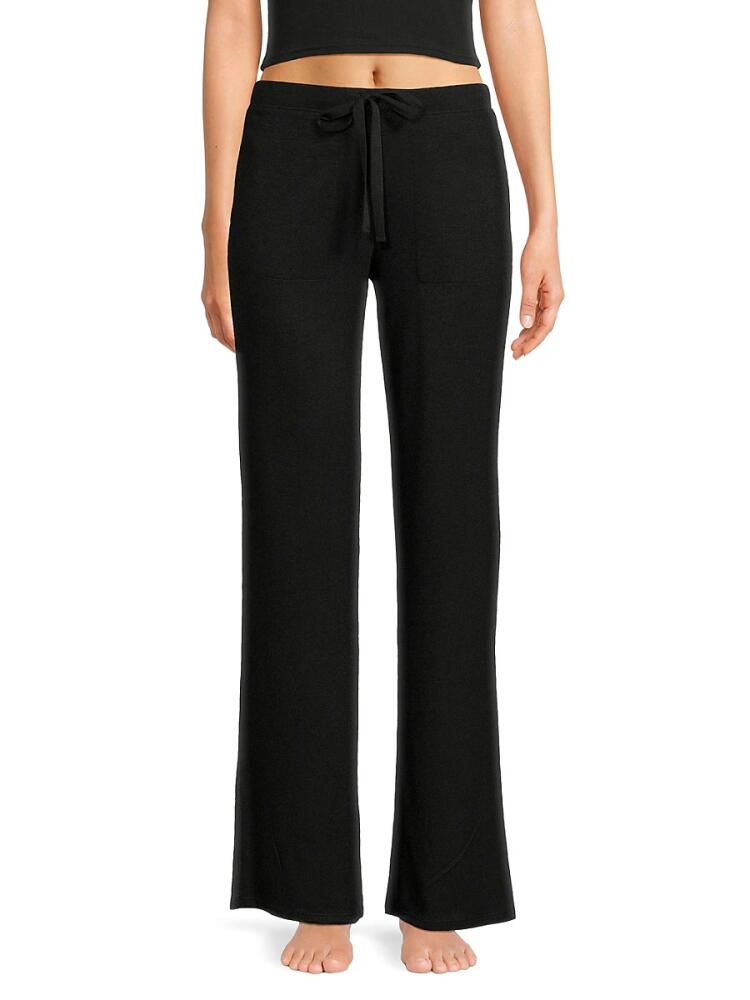 Natori Women's Drawstring Wide Leg Pants - Black Cover