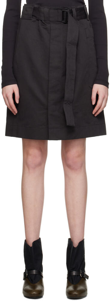 LEMAIRE Black Apron Midi Skirt Cover