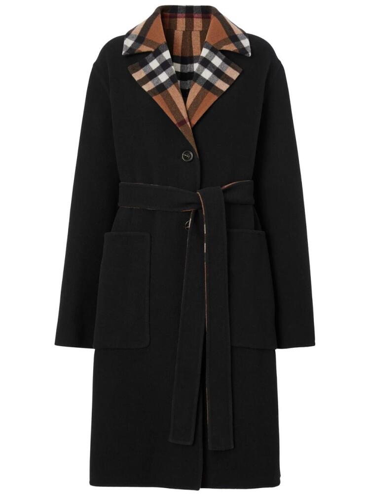 Burberry check-pattern reversible wool coat - Brown Cover