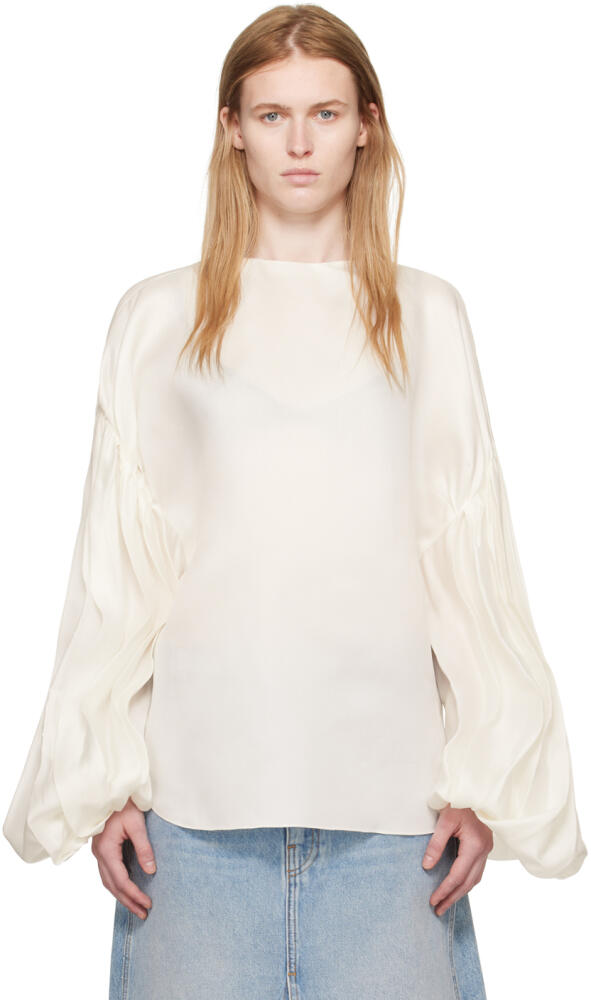 KHAITE White 'The Quico' Blouse Cover