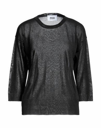 Alpha Studio Woman Sweater Black Viscose, Polyester Cover