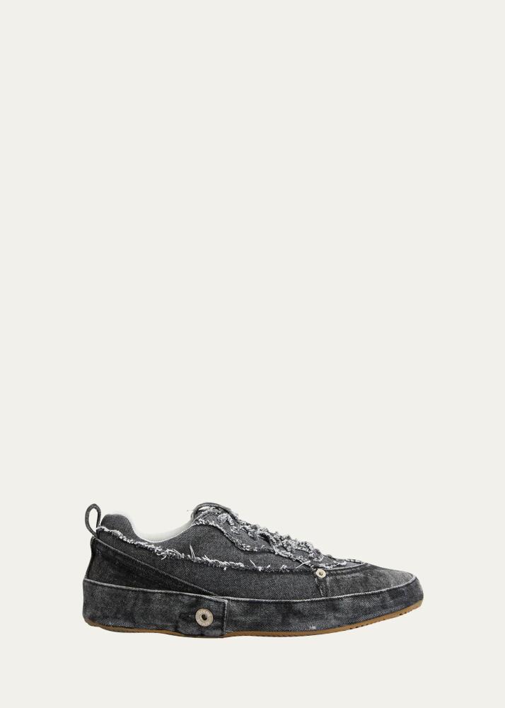 Loewe Men's Deconstructed Denim Low-Top Sneakers Cover