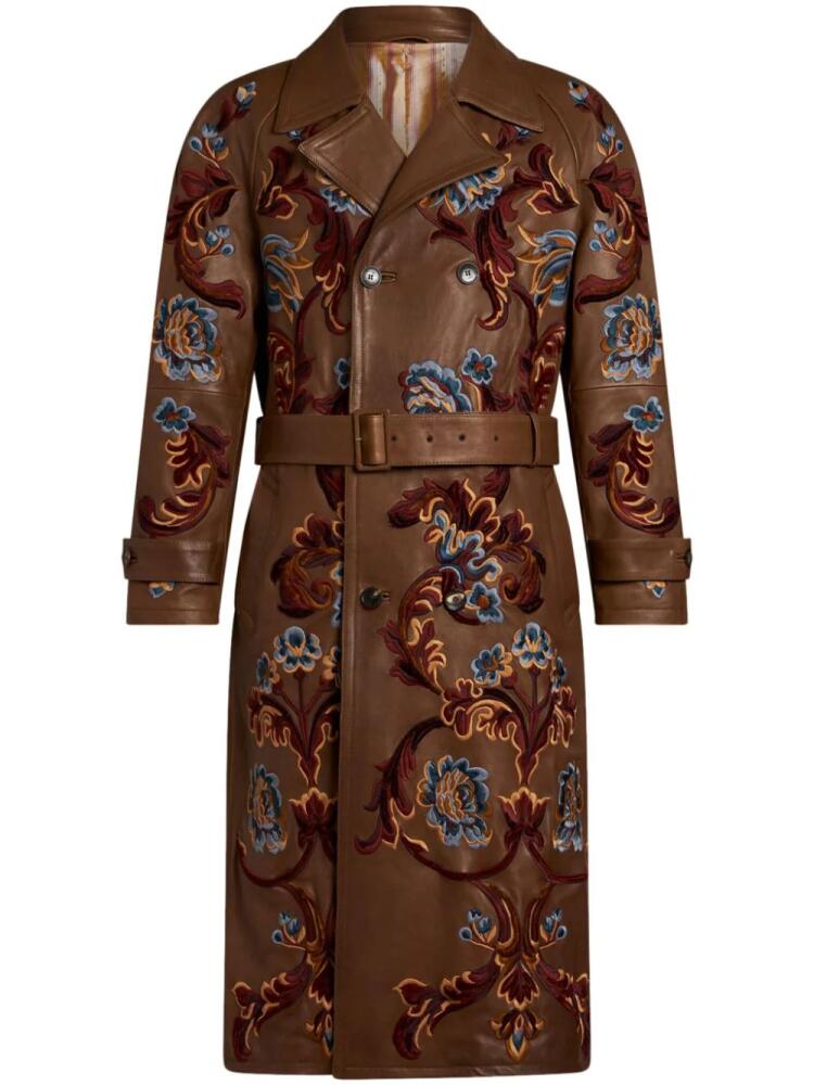 ETRO floral-embroidery coat - Brown Cover