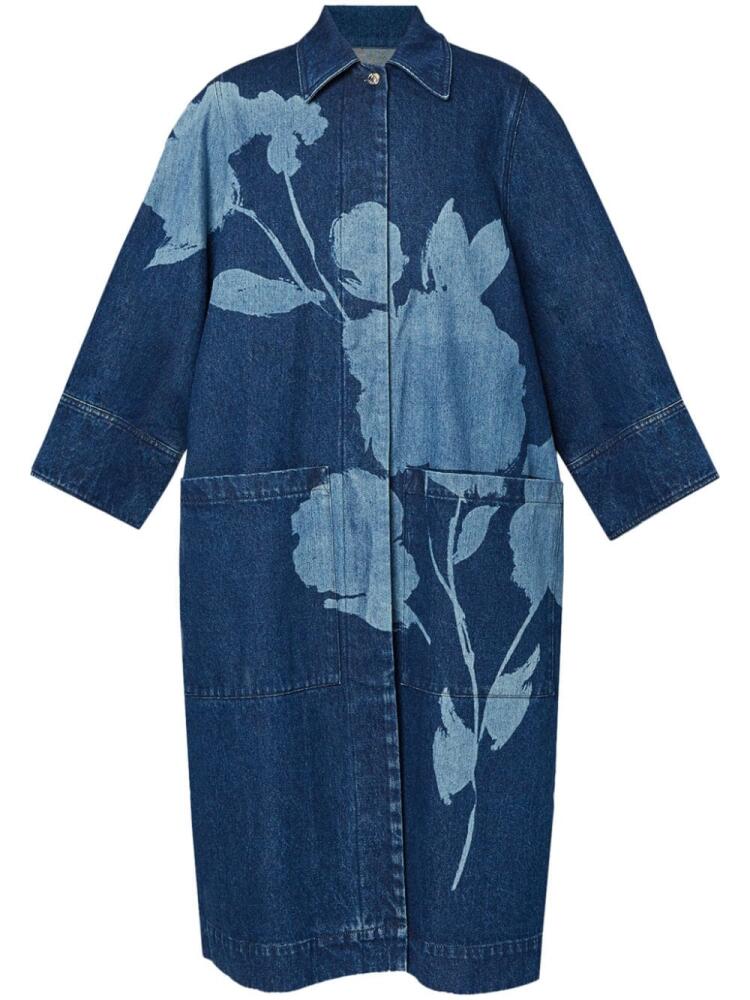 ERDEM floral-print denim coat - Blue Cover