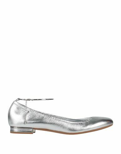 Casadei Woman Ballet flats Silver Leather Cover