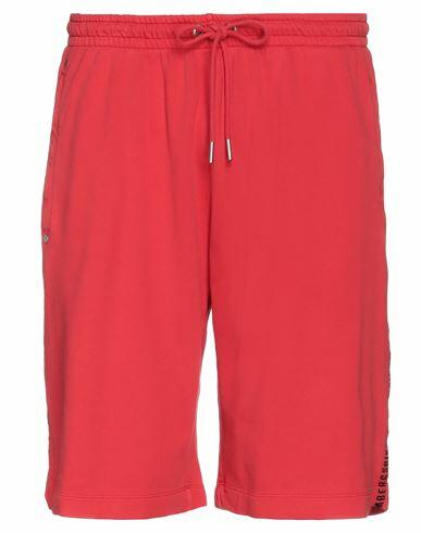 Bikkembergs Man Shorts & Bermuda Shorts Red Cotton Cover