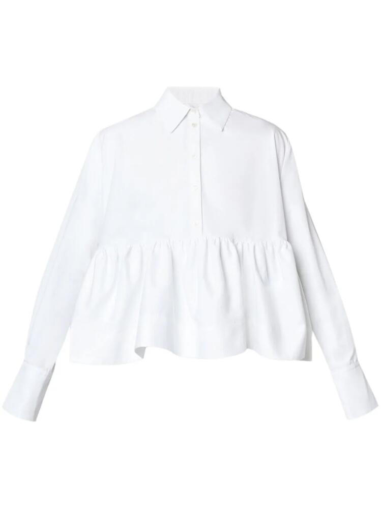 ERDEM ruffle-panel cotton-poplin blouse - White Cover