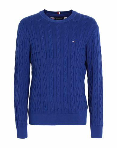 Tommy Hilfiger Man Sweater Bright blue Cotton Cover