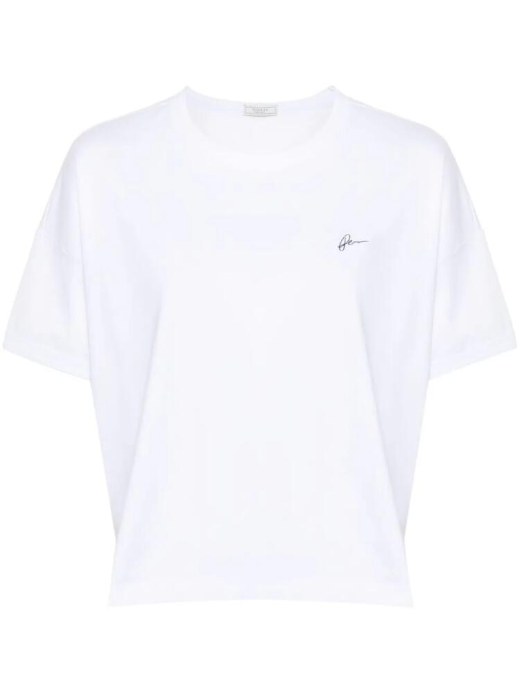 Peserico logo-stamp cotton T-shirt - White Cover