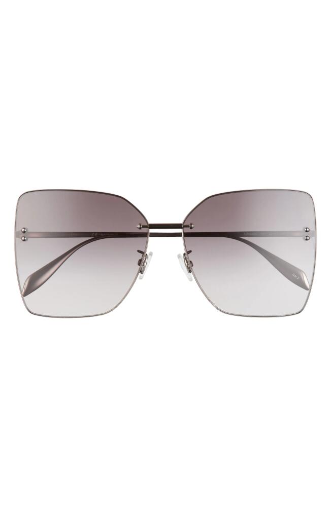 Alexander McQueen 63mm Oversize Gradient Square Sunglasses in Ruthenium Cover