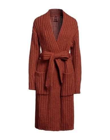 Stefanel Woman Cardigan Rust Acrylic, Alpaca wool, Wool Cover