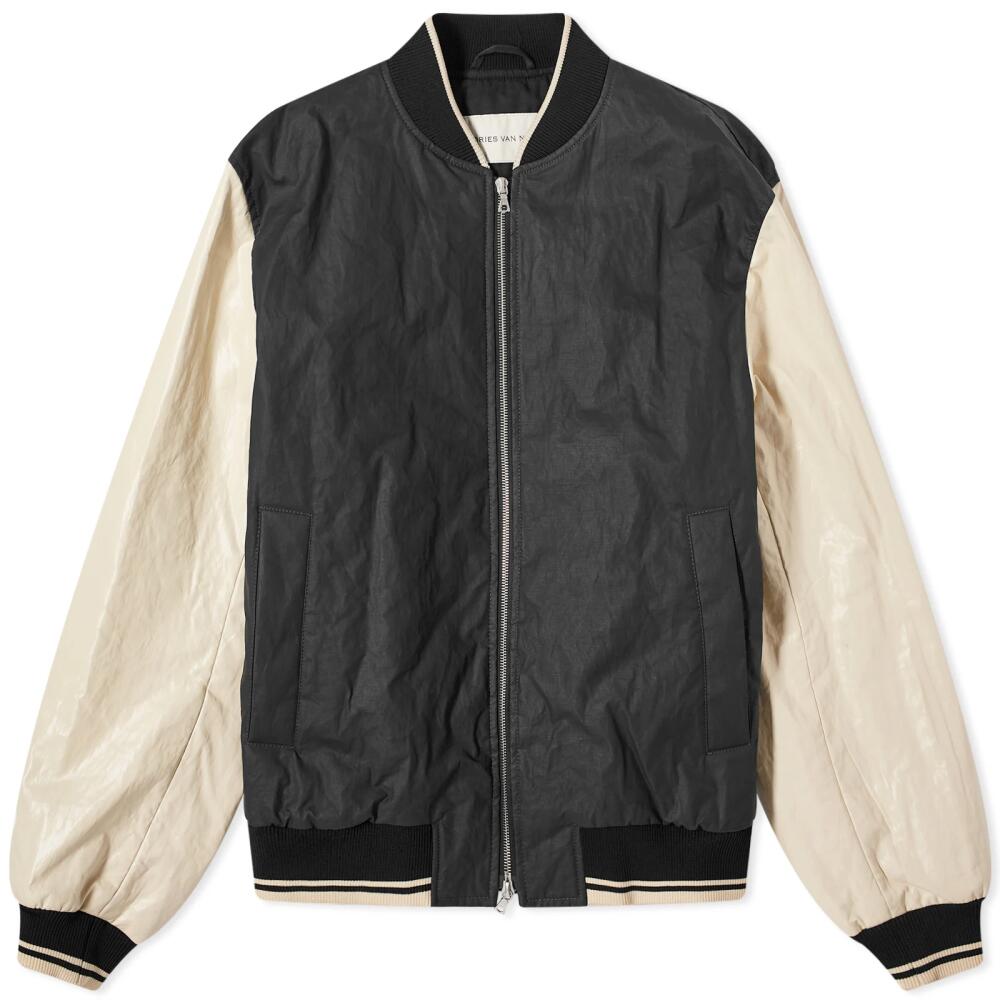 Dries Van Noten Men's Volker Tipped Bomber Jacket in Black Cover