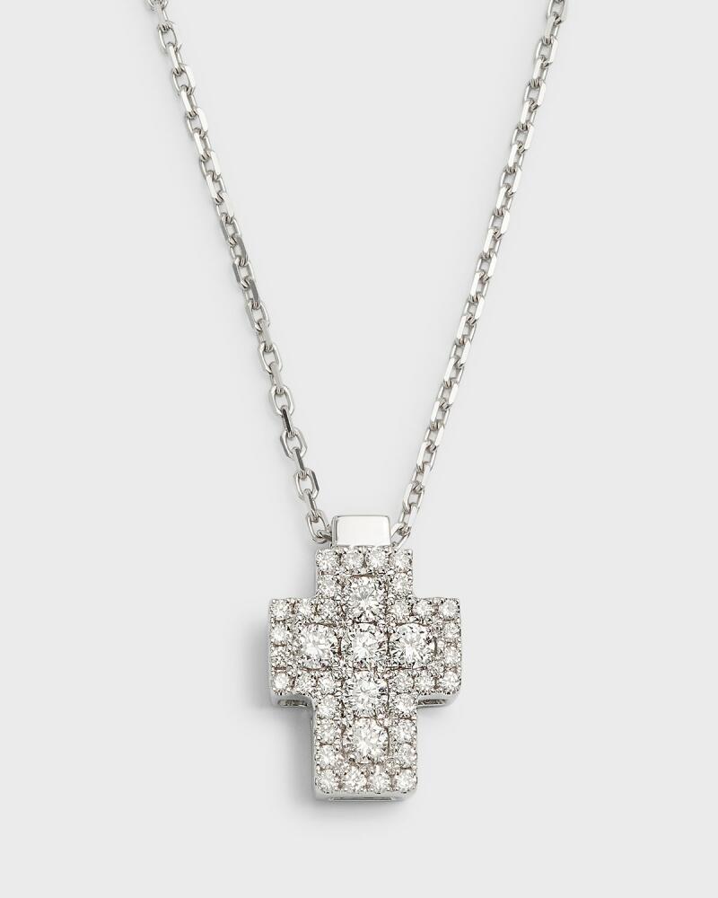 Frederic Sage 18K White Gold Firenze II Cross All Diamond Pendant Necklace Cover