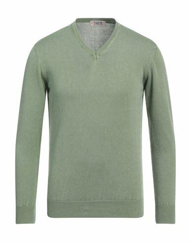 Tsd12 Man Sweater Military green Cotton Cover