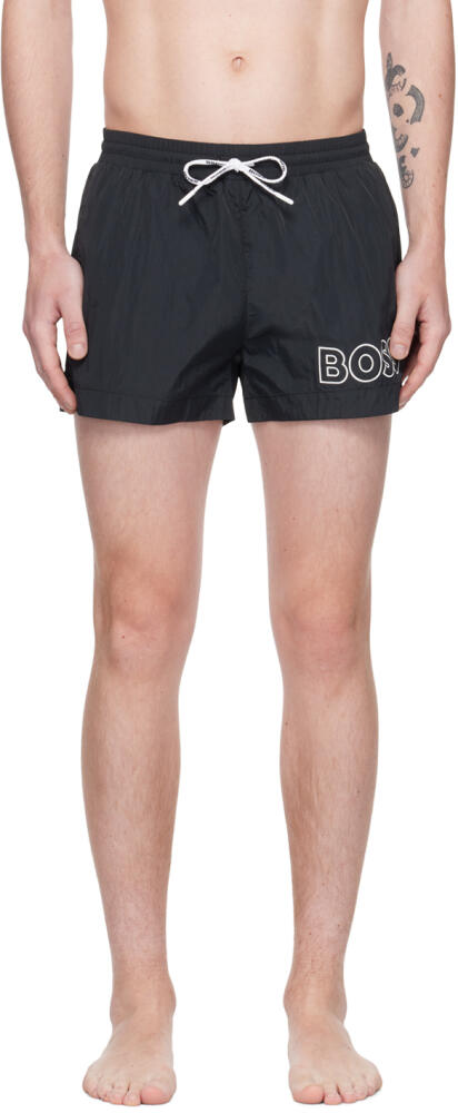 BOSS Black Printed Swim Shorts Cover